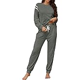 YAHESHION Women's Pajamas Set Soft 2 piece Loungewear Long Sleeve & Long Pants Pj Set with Pockets for Women
