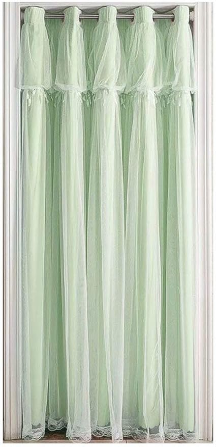 Amazon 間仕切りカーテン 防寒 断熱 可愛い のれん 姫系 冷気遮断 省エネ ロング 防音 おしゃれ 暖簾 目隠し 遮熱 保温 階段用 玄間 脱衣所 廊下 遮光率90 二重カーテンレース フリル付き オーダー可能 Osona 幅150 丈180 1枚入り 片開き グリーン Osona