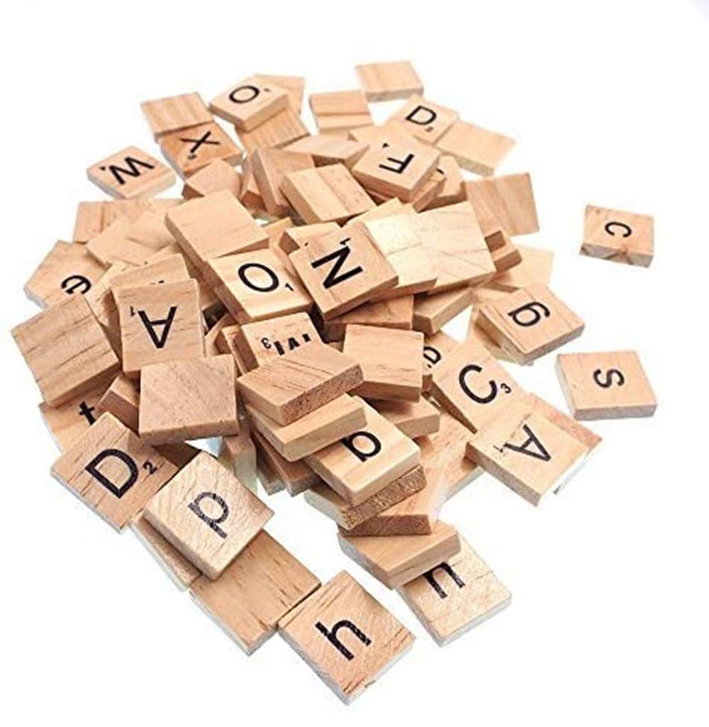 RayLineDo® 200X Wooden Scrabble Tiles Letter Alphabet Scrabbles Number Crafts English Words UPPERCASE AND LOWERCASE MIXED
