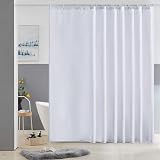 Furlinic Extra Wide Shower Curtain 108 x 72 in White with 18 Hooks