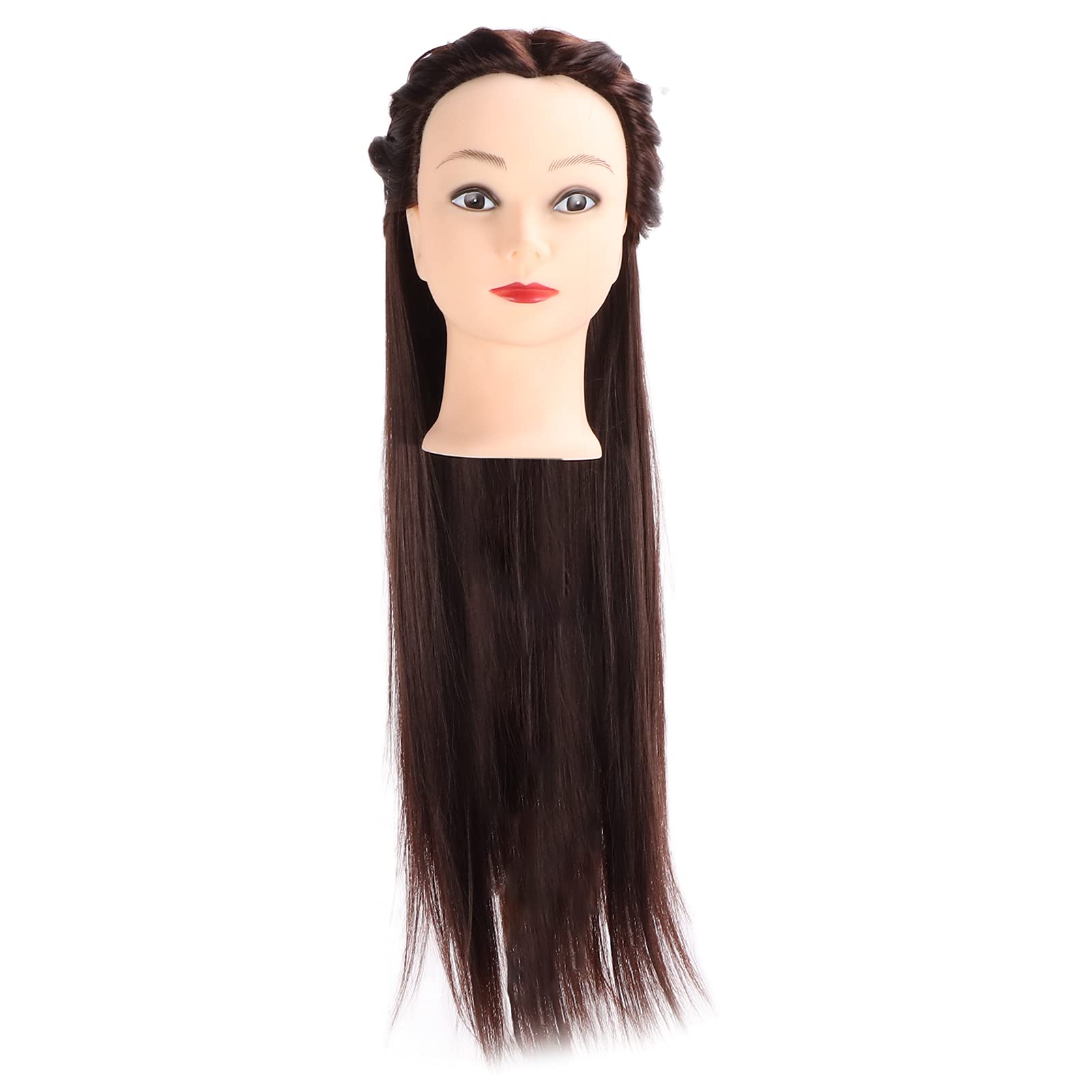 Hair Mannequin Head High Temperature Synthetic Straight Hair Hairdressing Haircut Practice Mannequin Head Hair Braiding Practice Mannequin Head