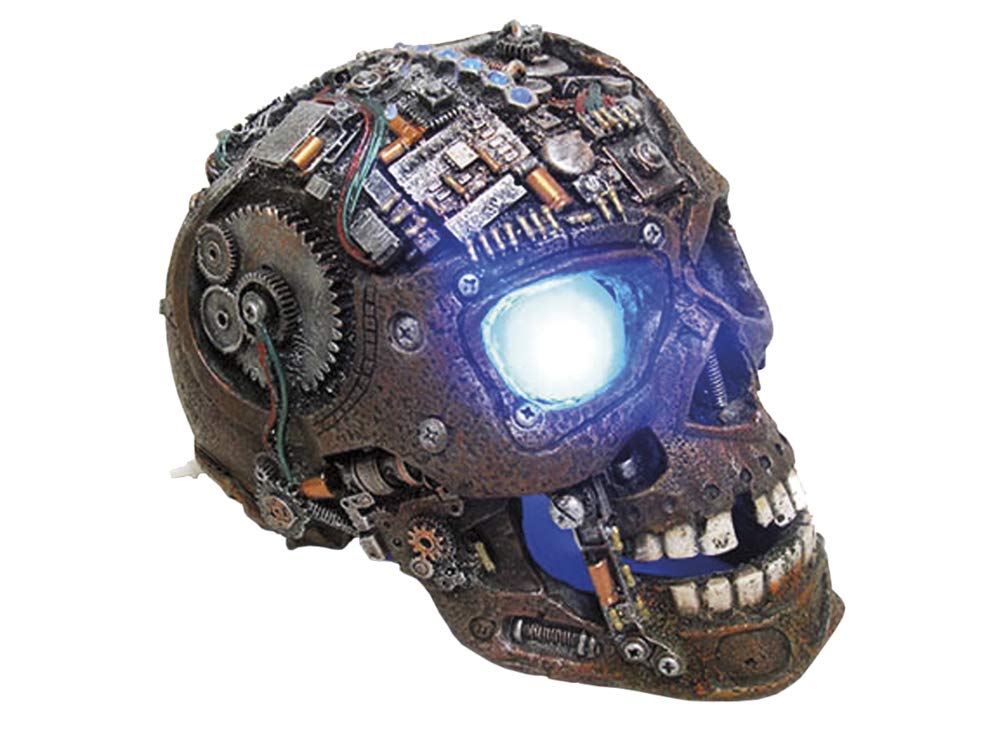 Nobby 28603 Aqua Ornaments Cyborg Skull with LED 20, 8 x 13, 7 x 15 cm