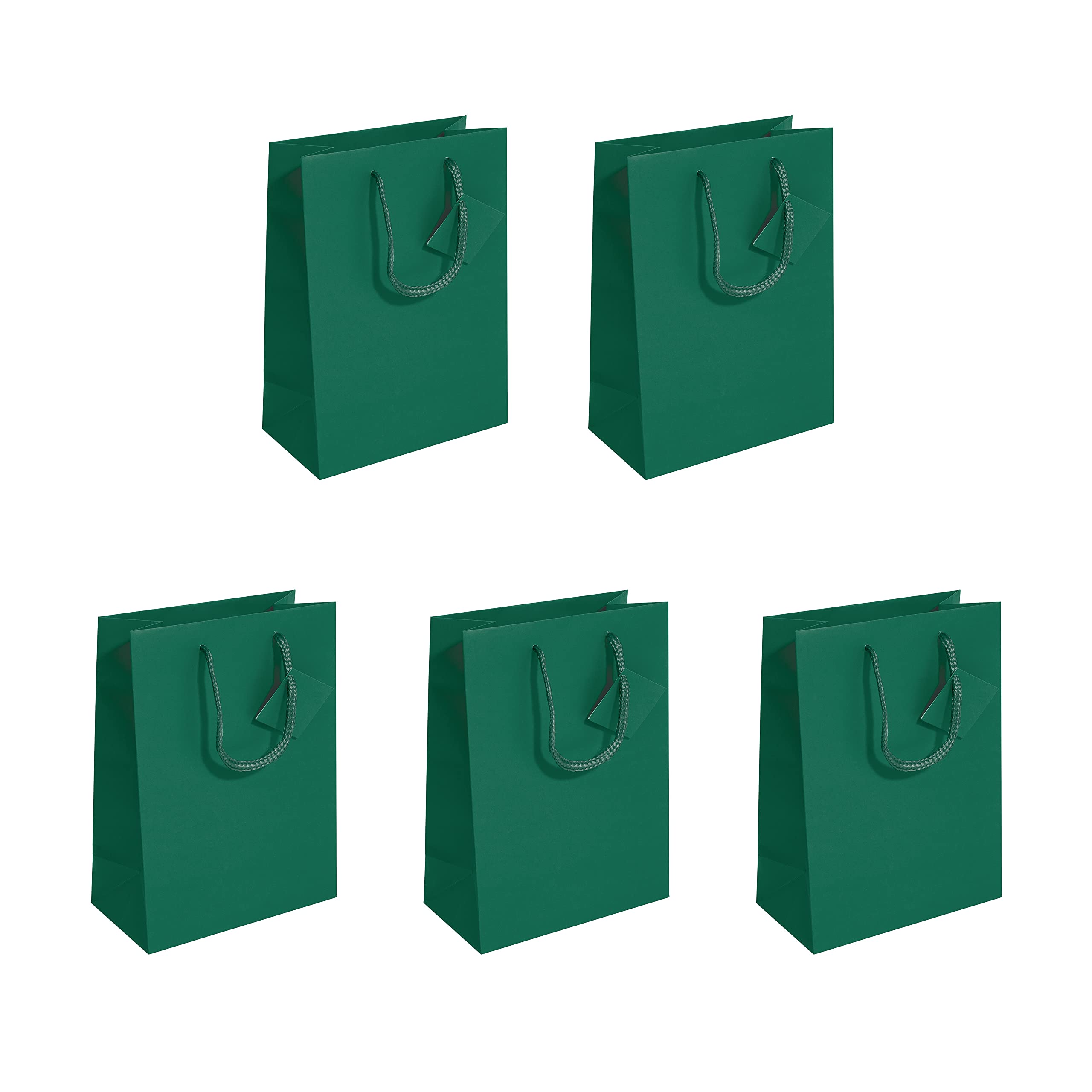 SIGEL GT501 Gift bags, medium, 23 x 17 cm, matte, dark Green, 5 Pieces