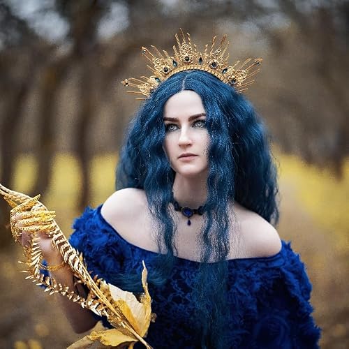COSUCOS Goddess Halo Crown Headpiece - Renfaire Spiked Blue 