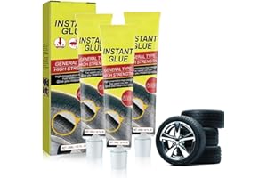 CRYMOY Upgrade Tire Repair Glue, 2024 New Tire Sidewall Repair Kit, Black Rubber Cement Tire, Strong Adhesive Repair Rubber Tire Repair Sealant for Car, Motorcycle, Off-Road, Truck, Tractor (1)