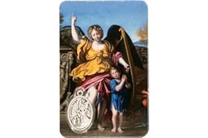 VILLAGE GIFT IMPORTERS Catholic Holy Card with Built-In Medal Pendant | Laminated Full-Color | Prayer Printed on Back | Great Christian Gift for First Communion and Confirmation (Guardian Angel)