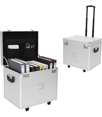 Amazon.com: Portable Locking File Box with Wheels & Telescoping