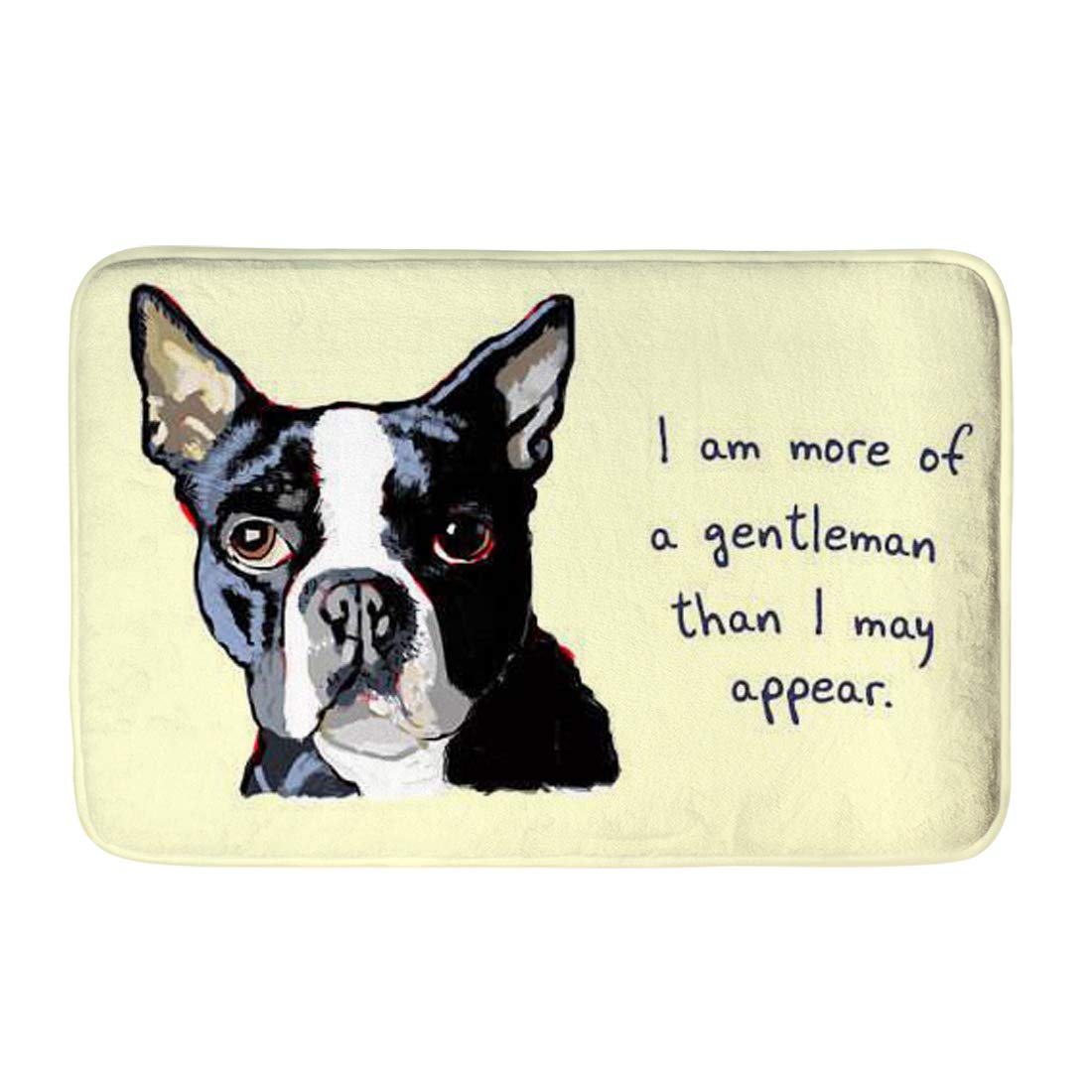 Instantarts I Am More Of A Gentleman Than I May Appear Doormat Boston Terrier Carpet Animal Rug