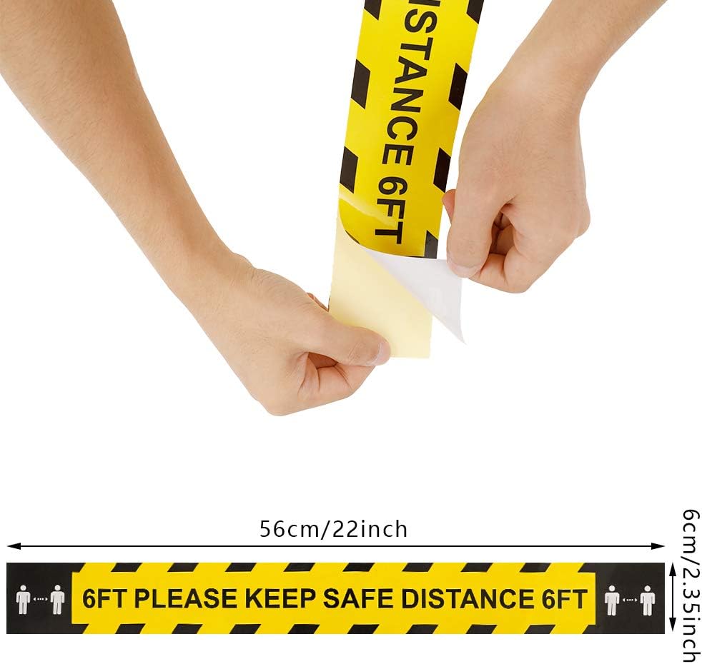 Capture Distance Sticker Veraing 40 Strips Social Distance Marking Tape, Keep Distance Floor ...
