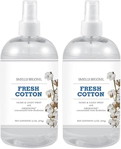 SMELLS BEGONE Air Freshener Home and Linen Spray - Odor Eliminator Concentrated Deodorizer - Neutralizes Odors at The Source -Made with Natural Essential Oils - 16 Ounces (2 Pack, Fresh Cotton)