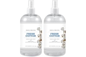 SMELLS BEGONE Air Freshener Home and Linen Spray - Odor Eliminator - Made with Essential Oils - Fresh Cotton Scent - 2 Pack - 16 Ounce