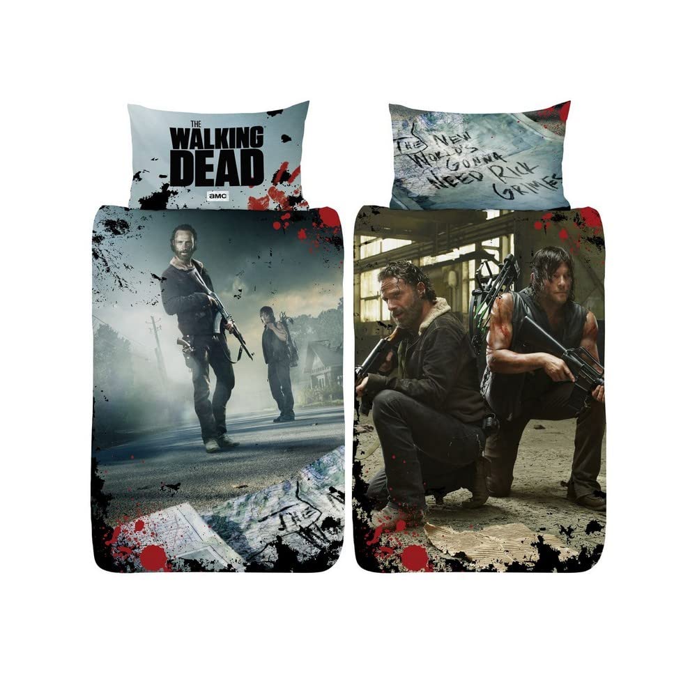 The Walking Dead New World Daryl Dixon Double Sided Reversible Duvet Cover Set with Matching Pillow Case