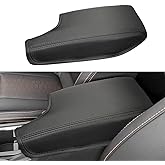 INTGET Car Center Console Armrest Cover for 2021 2022 2023 Subaru Crosstrek 2018 2019 2020/Impreza Accessories 2017-2023 Leather Arm Rest Box Lid Middle Console Cover Seat Protector (Black Stitches)