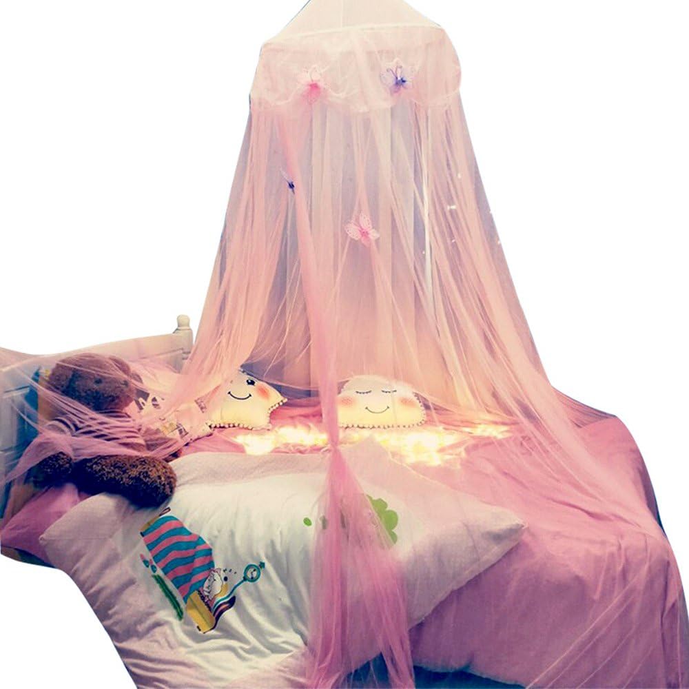 AboqueenYarn Mosquito Net Bed Canopy Dome Prince & Princess Play Tent & Game House Pink for Boys, Girls -Daughters and Granddaughters