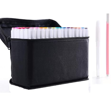 80 Farbige marker grafitti, Twin Tip Pen marker für Studenten Manga Künstler mit Aufbewahrungstasche-Animation Design gewidme