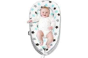 BELIVIUM Baby Lounger Pillow for Newborn, Detachable 0-18 Months Infant Nest, Co Sleeper in Bed, Portable Baby Floor Bed Bassinet, Tummy Time Pillow Sleeping Travel Essentials Must Haves Newborn Gifts