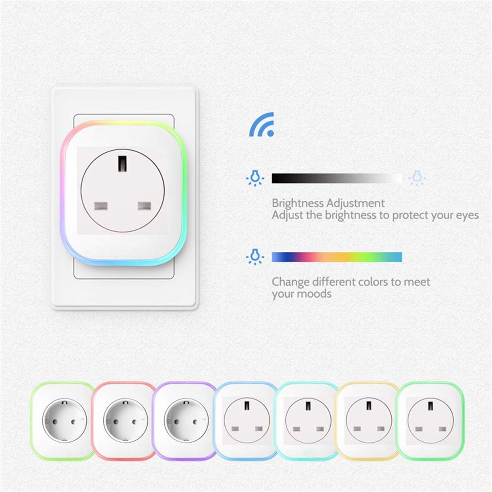 Smart Plug Wifi Wireless, App Remote Control Voice Control Timer Socket 10A 2000W Devices No Energy Monitor Compatible with Alexa Google Assistant And IFTTT No Hub,Britishregulations [Energy Class A]