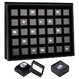 PH PandaHall 35pcs Black Gemstone Display