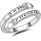 Palpitate Inspirational Rings 925 Sterling Silver I Can I Will Things Spiral Encouragement Gift for Women