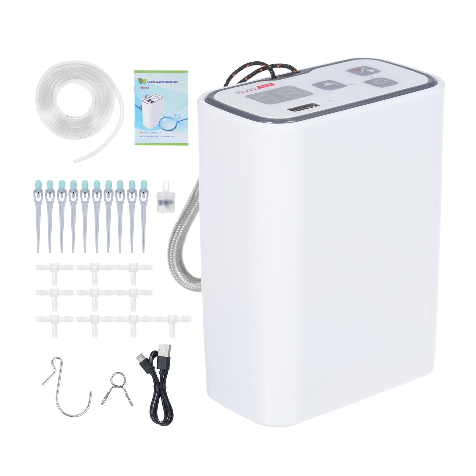 Photo 1 of Automatic Drip Irrigation Kit, 10 Potted Indoor Houseplants Support, Indoor Watering System for Plants with Digital Programmable LED Display Power Supply & Battery Backup Water Timer