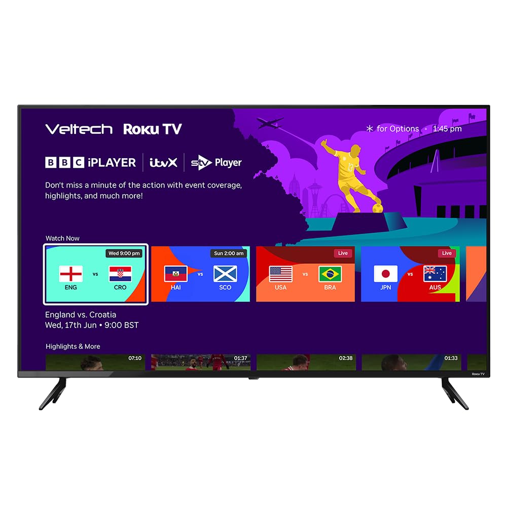 Veltech 55 Inch Smart TV 4K – UHD Roku T...