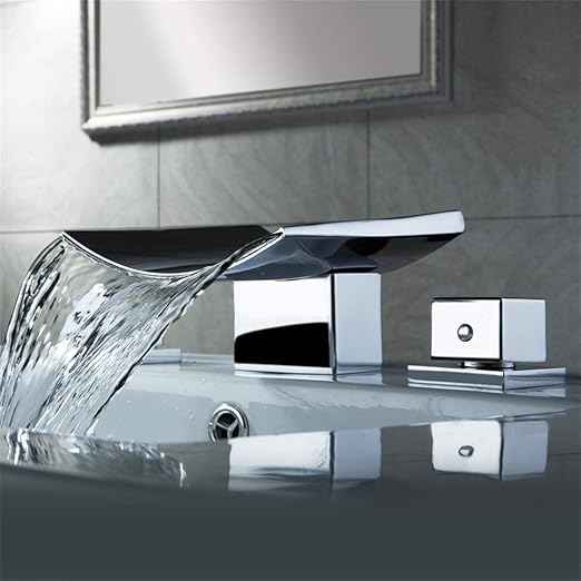 Modern Single Handle One Hole Waterfall Bathroom Sink Faucet Solid Brass In Brushed Nickel Bathroom Sink Faucets Bath Faucets