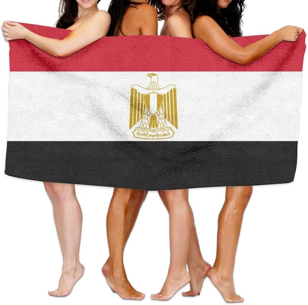 LOPEZ KENT Beach Towel Flag of Egypt 80" X 130" Soft Lightweight Absorbent for Bath Swimming Pool Yoga Pilates Picnic Blanket Towels