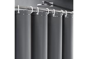 UFRIDAY Dark Grey Shower Curtain Liner Premium PEVA 72 x72 inch,Heavy Duty Shower Curtain with 3 Weighted Magnets, Plastic Wa