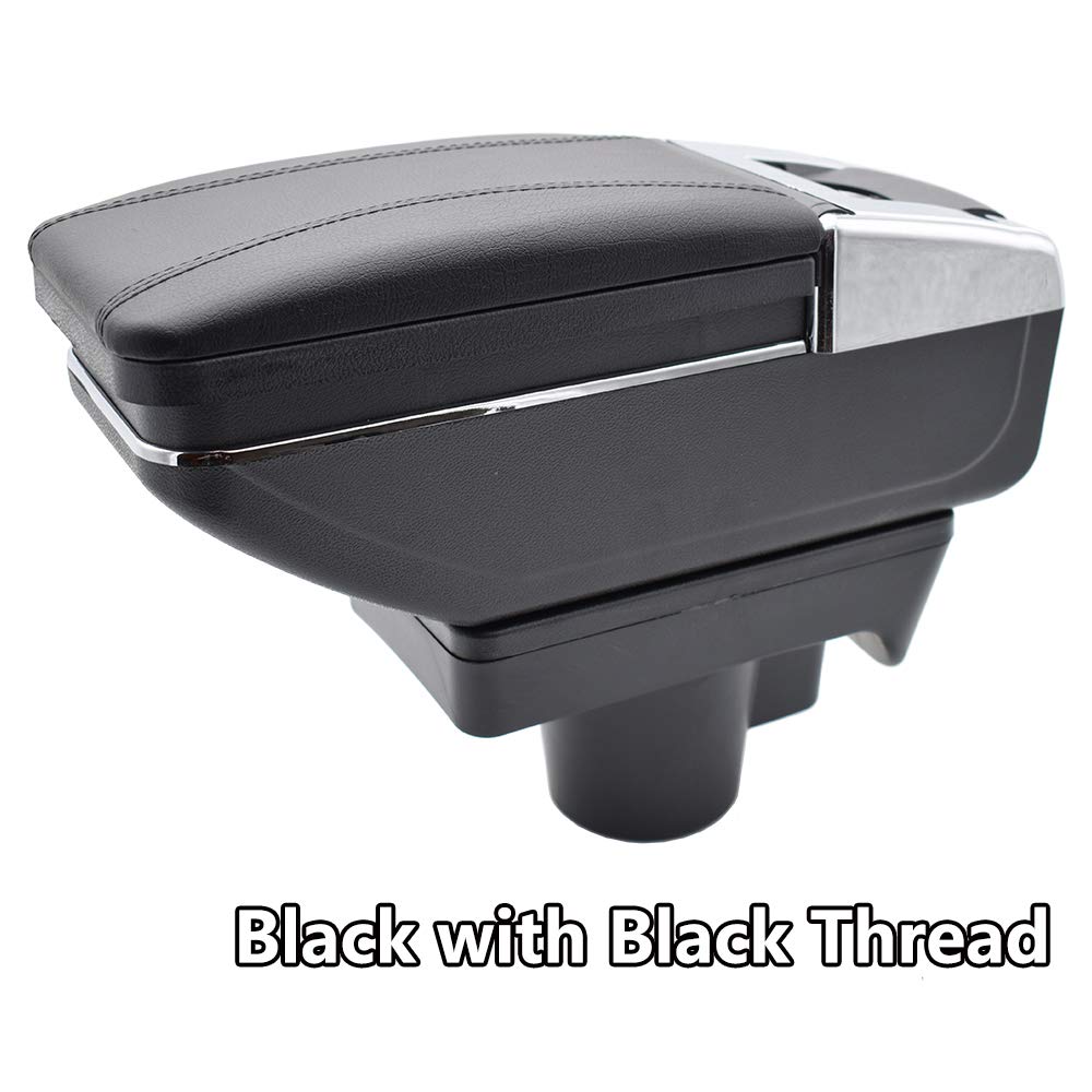 XUKEY Rotatable Armrest For Astra 2004-2010 Black Thread Storage Box Arm Rest