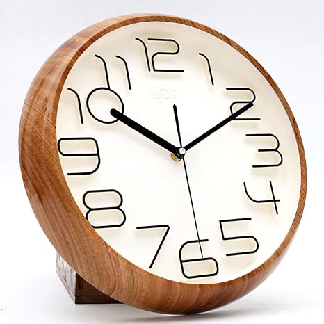Amazon Co Jp Bemotion 掛け時計 置時計 おしゃれ 連続秒針 木枠 電池式 ホーム キッチン
