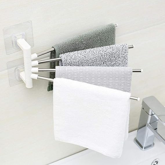 DONDA Self Adhesive Stainless Steel 4 Bar Towel Rack for Bathroom