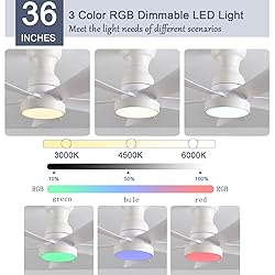 NKPU 36inch Ceiling Fans with Lights and Remote/App