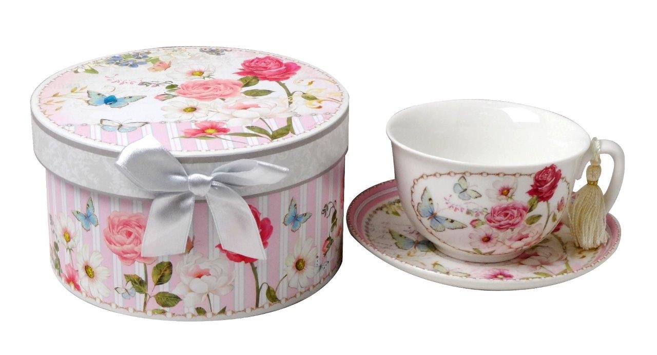 Lightahead Bone China Cappuccino Coffee Tea Cup and Saucer Set in