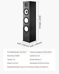 VEVOR Floorstanding Speaker, 2-Way, Floor-Standing