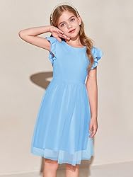 Haloumoning Girls Tutu Dress Ruffle Short Sleeve