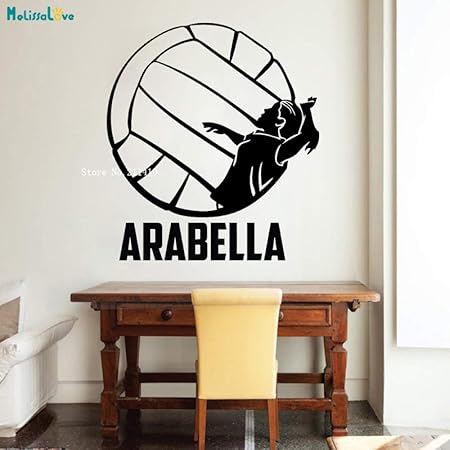 zhuziji Nombre Personalizado Niñas Voleibol Etiqueta de La Pared ...