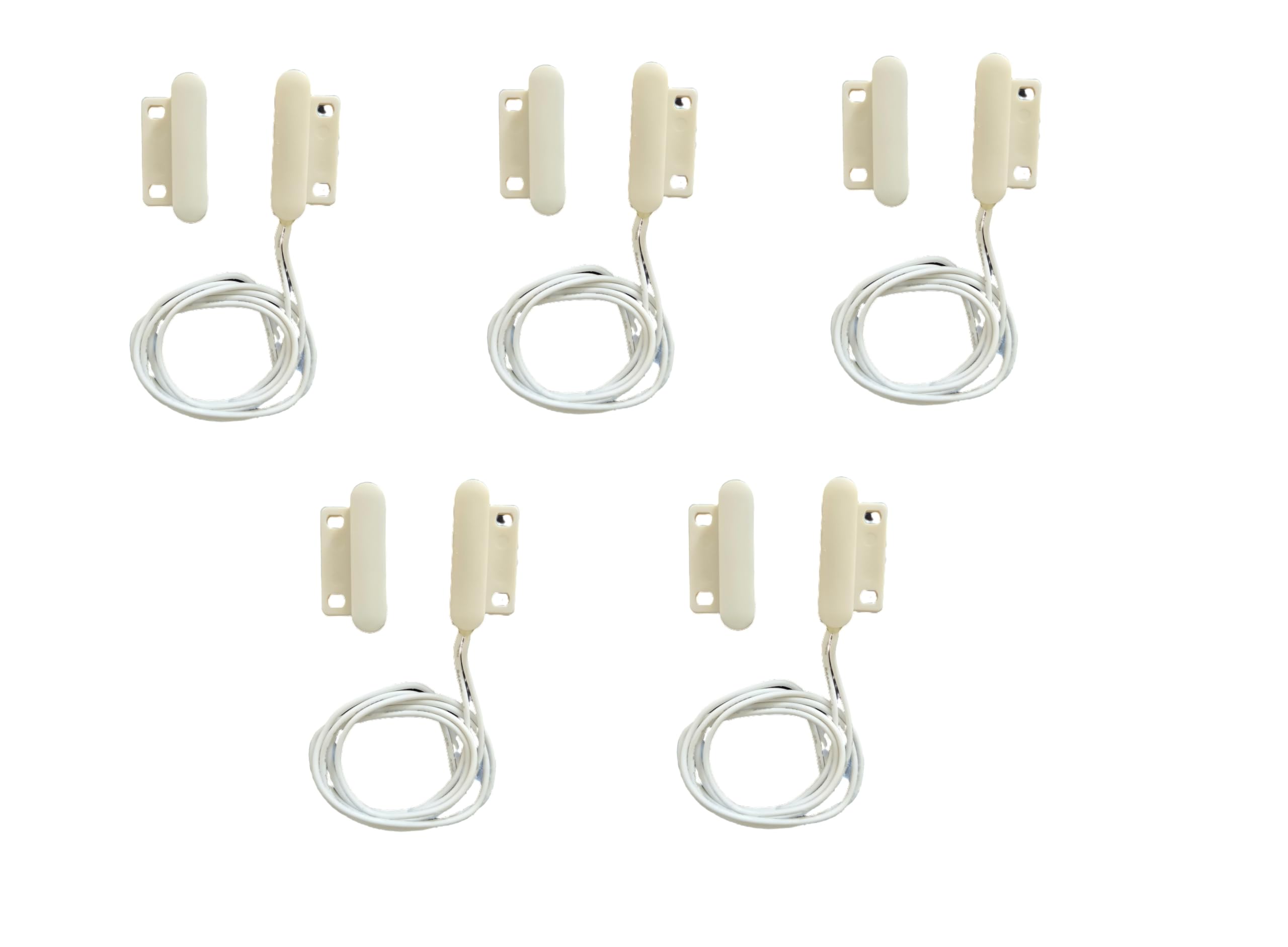 LE Sircut Magnet Door Contact, 5pcs Recessed Wired Security Door contact Sensor Alarm Magnetic Reed Switch, Magnetic Door Sensor, Connect Circuit, Magnet Away - Break Circuit (LEMS-140-5)