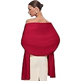 PULI Women's Pashmina Shawl Wraps for Evening Dress Large Scarf Blanket Long Wedding Bridal Winter Warm Shoulder Wrap