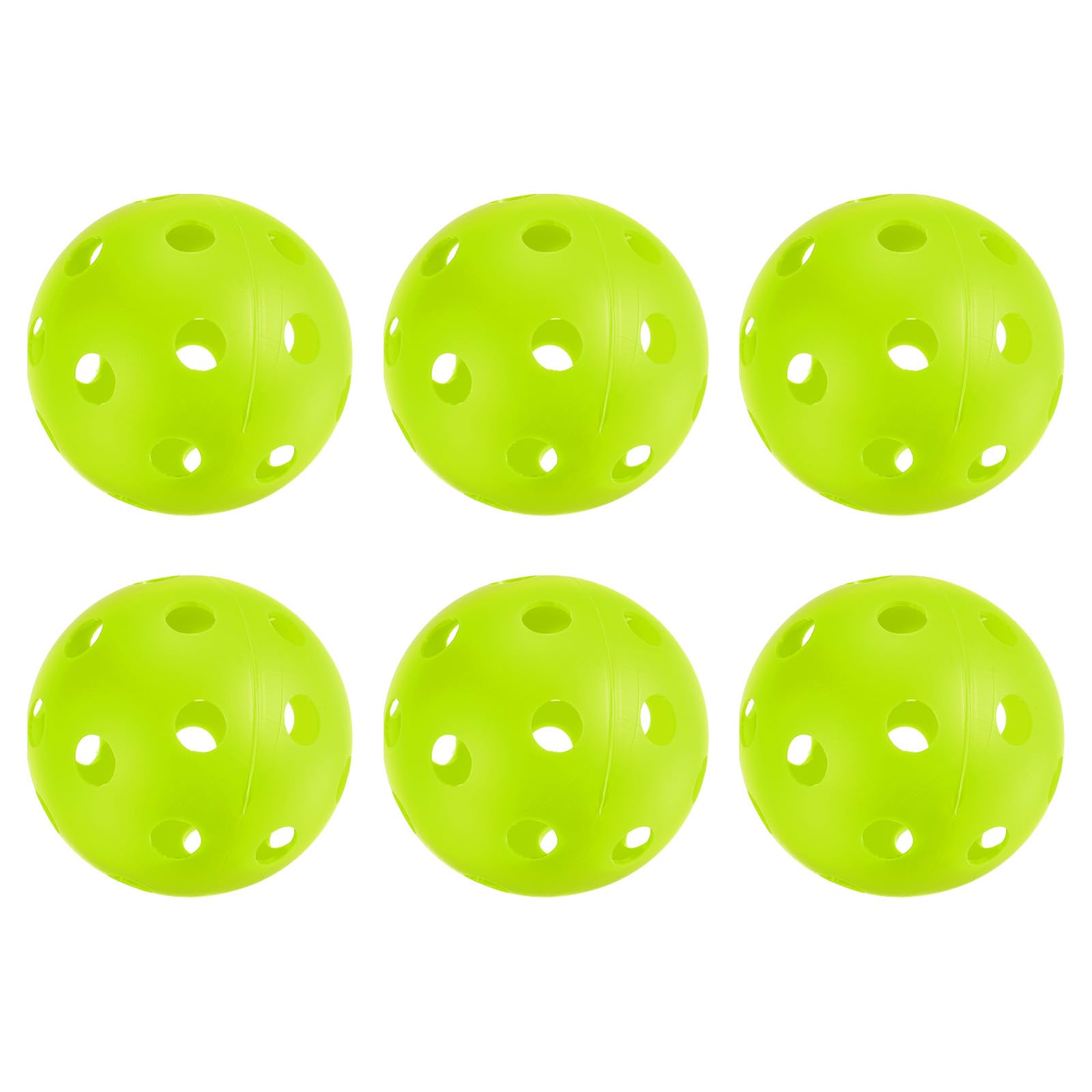 PATIKIL Outdoor Pickleball Balls 26 Holes Pickleball 6 Pack Pickleball Balls for Amateurs Indoor and Outdoor Sport, Yellow Green