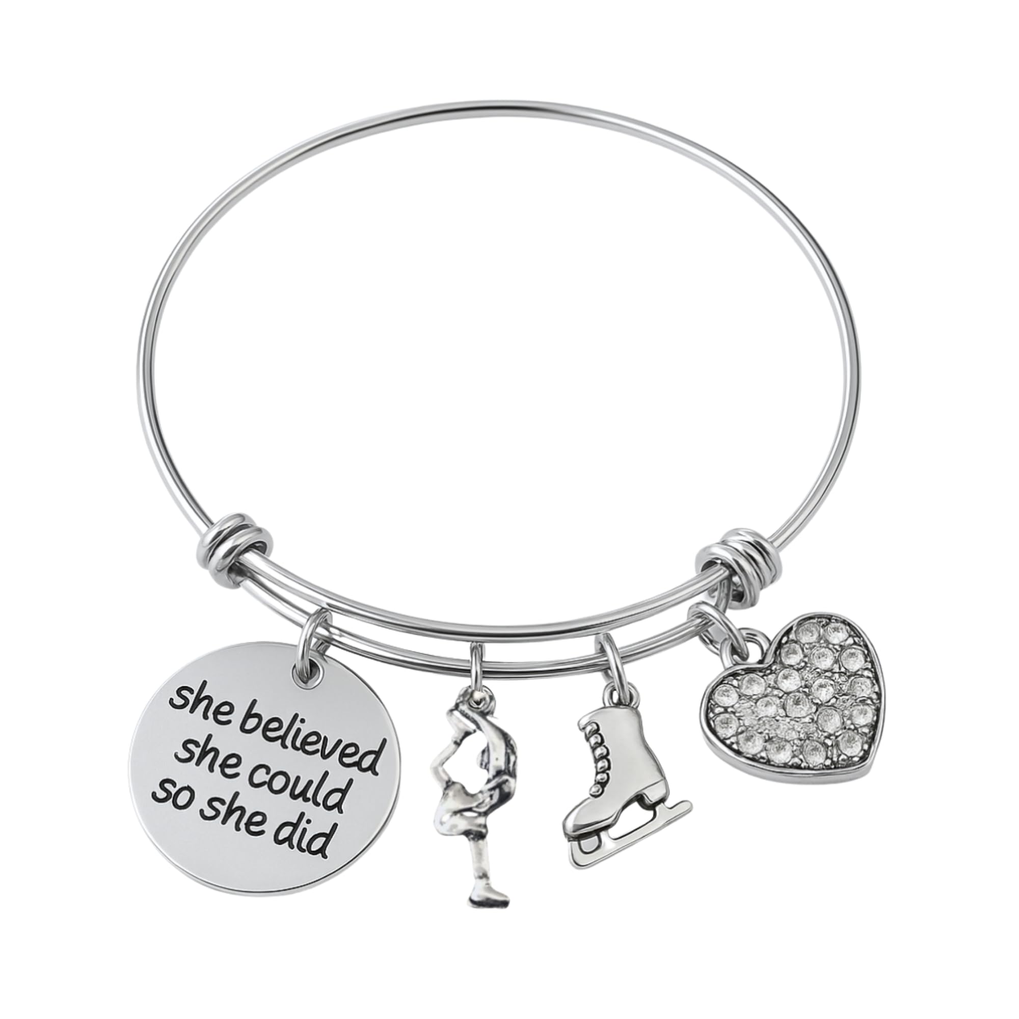 Figure Skating Bracelet, Figure Skating Jewelry, Ice Skating Jewelry, Ice Skate Charm Bracelet - Perfect Figure Skating Gifts