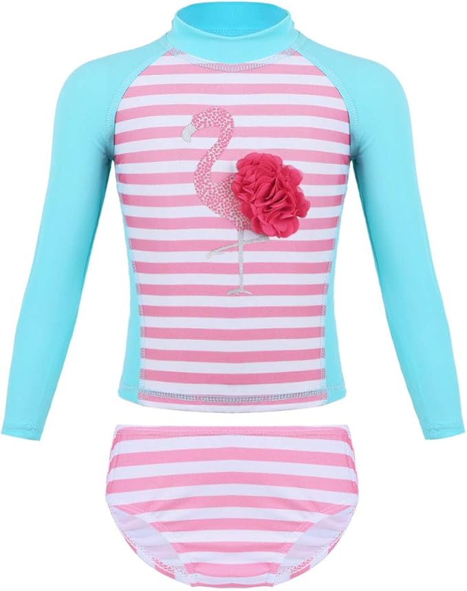 AIEOE Bikini Ragazza 4 Pezzi - Completo Estate Con Gonna E T-Shirt - Taglie 8-12 Anni