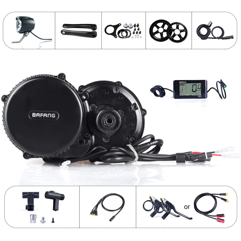 BAFANG 8FUN BBS01B 36V 250W Mid Drive Motor Conversion Kit for Road Bike Mountain Bike Mid Drive System with LCD Display, Optional 36V 10Ah/17.5Ah Battery with Charger