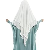Khalat Muslim Prayer Hijab - 2 Layers Soft Breathable Islamic Dubai Women's Instant Long Hijab