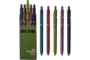 YOXMJDB Gel Pens, 5 Pcs 0.5mm Fine Point Smooth Writing Pens Cute Pens, High-End Series Black Ink Pens for Journaling Note Taking, School Office Supplies for Women Men (5 Pcs Vintage)