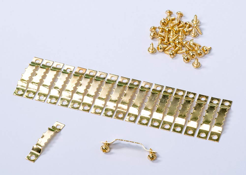 Pack of 20 Gold Hanging Hooks with Screws