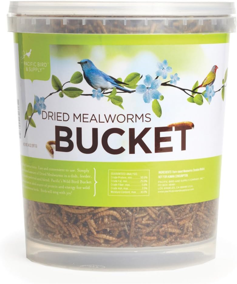 Pacific Bird & Supply Co. Dried Mealworm Bucket, 14.0oz