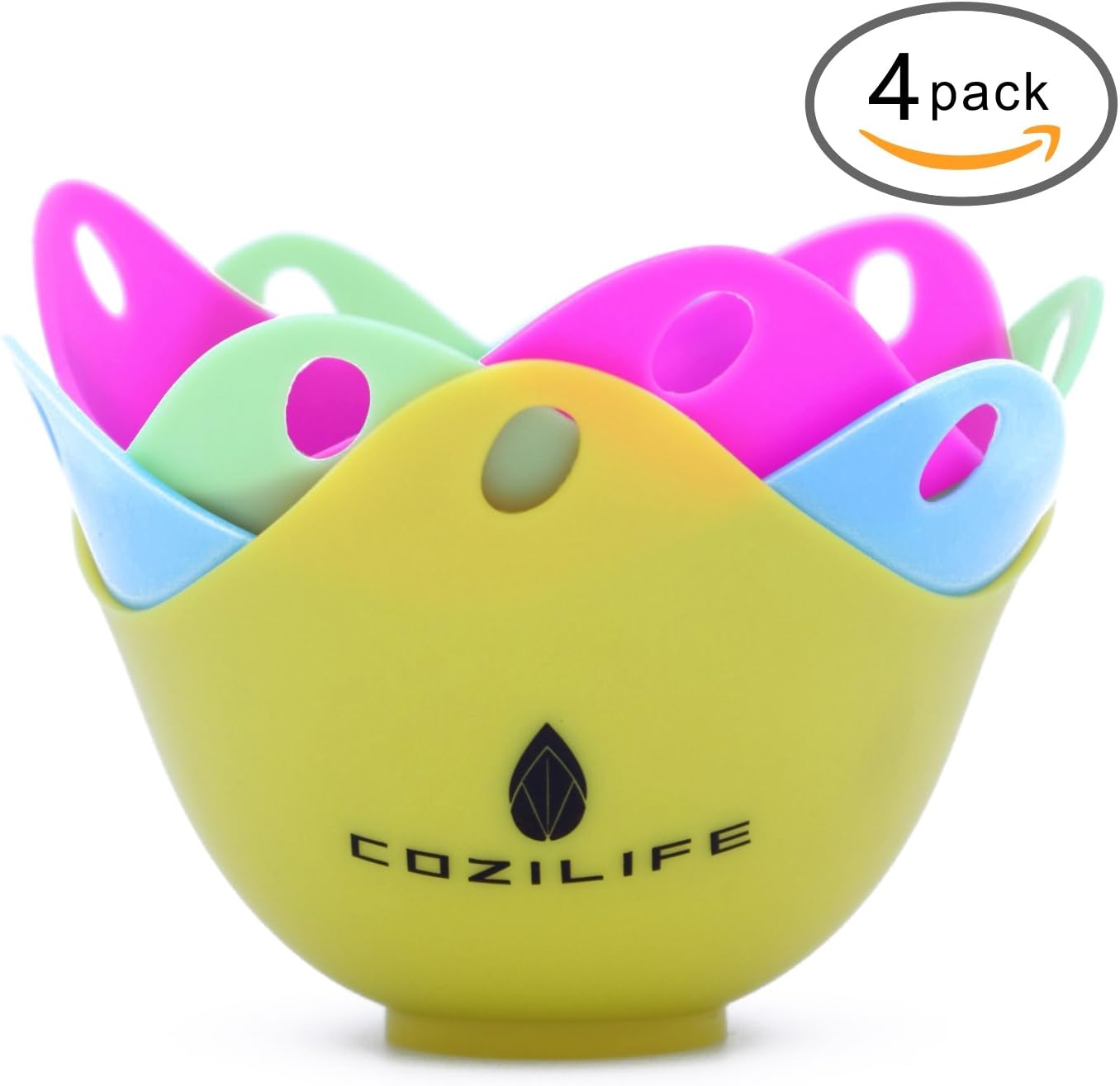Egg Poacher – COZILIFE Silicone Egg Poaching Cups with Ring Standers, For Microwave or Stovetop Egg Cooking, Kraft Box Packing, BPA Free, Pack of 4: Kitchen & Dining