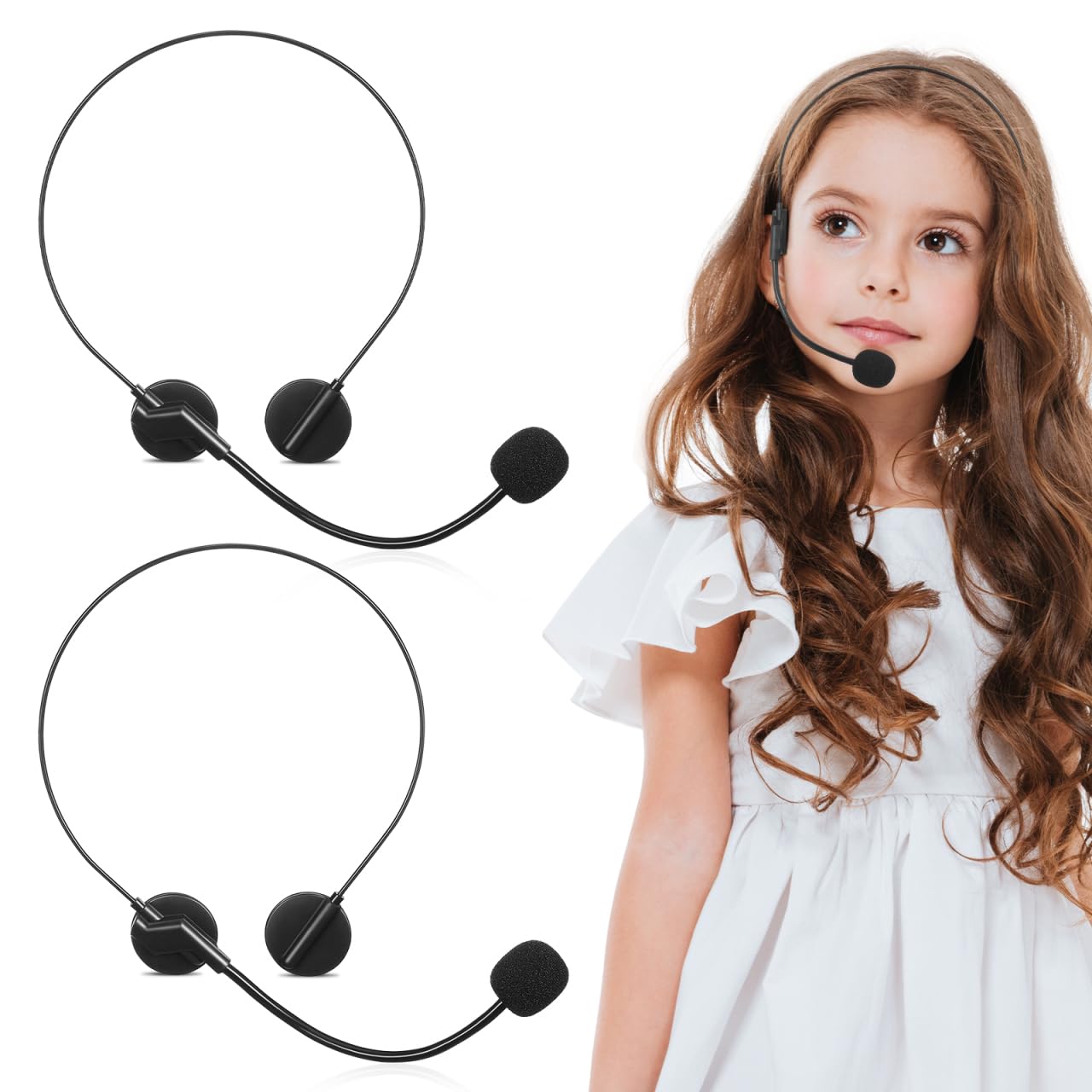 Abaodam 2Pcs Pretend Play Microphone Headset Cosplay Rock Star Prop Comfortable Earwear for Boys Party Costume Accessory