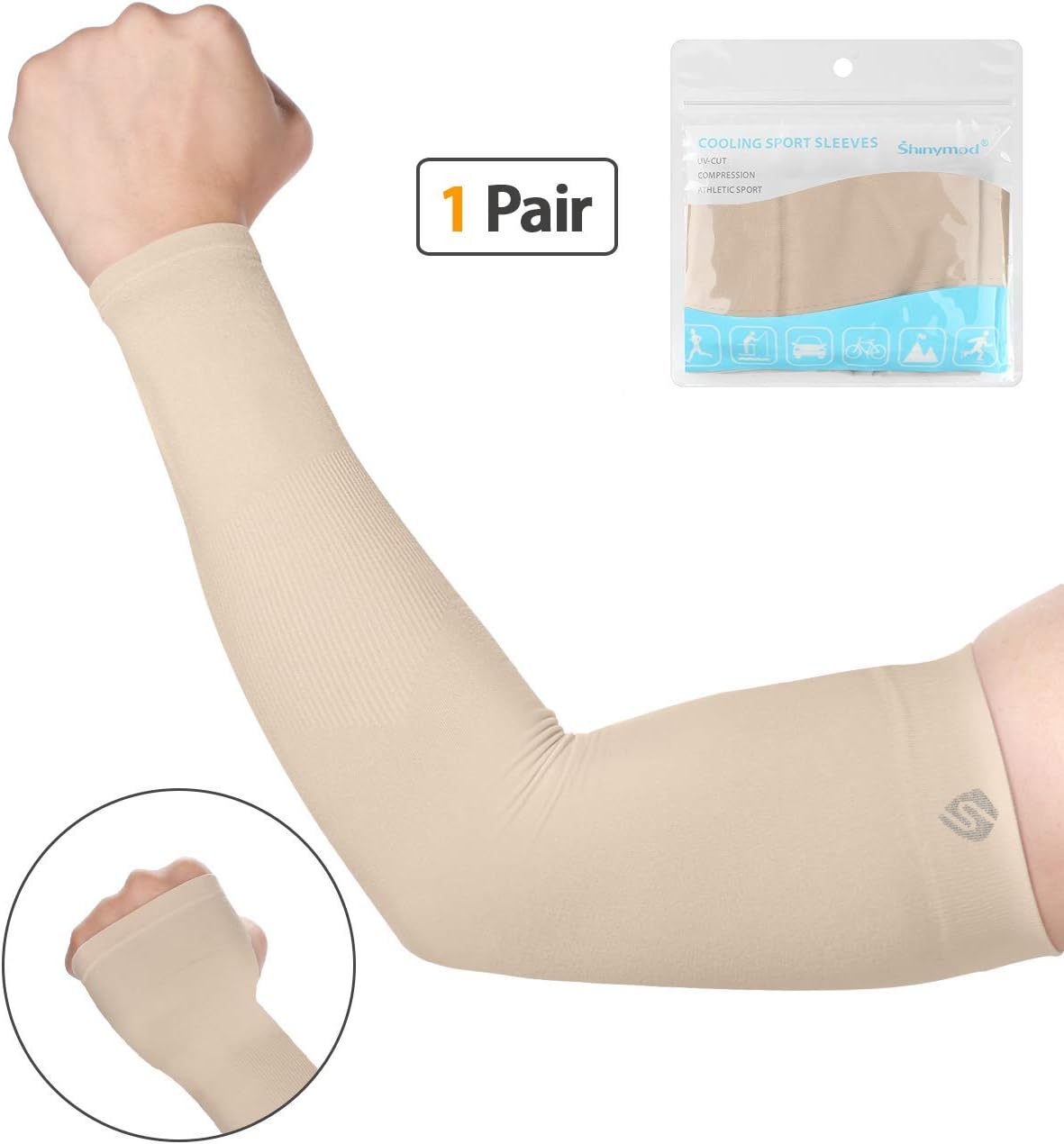 Keenso Armstulpen Für Radfahren - Winddichte Fleece-Armlinge Für Herren & Damen Bei Kälte (Schwarz L)