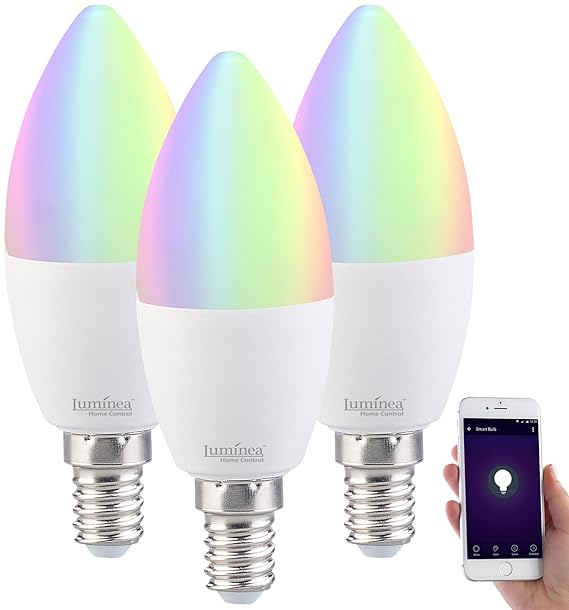 Luminea WLAN Glühbirne E14: 3er-Set WLAN-LED-Lampen E14, RGB+W, kompatibel zu Amazon Alexa (Alexa Glühbirne E14)